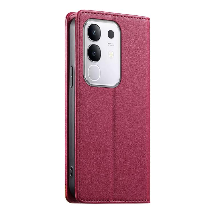 For vivo Y29 4G Dierfeng Splicing Strong Magnetic RFID Vegan Leather Phone Case