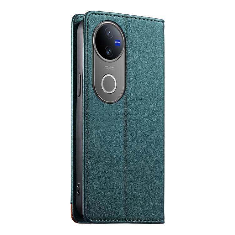 For vivo V50 Dierfeng Splicing Strong Magnetic RFID Vegan Leather Phone Case