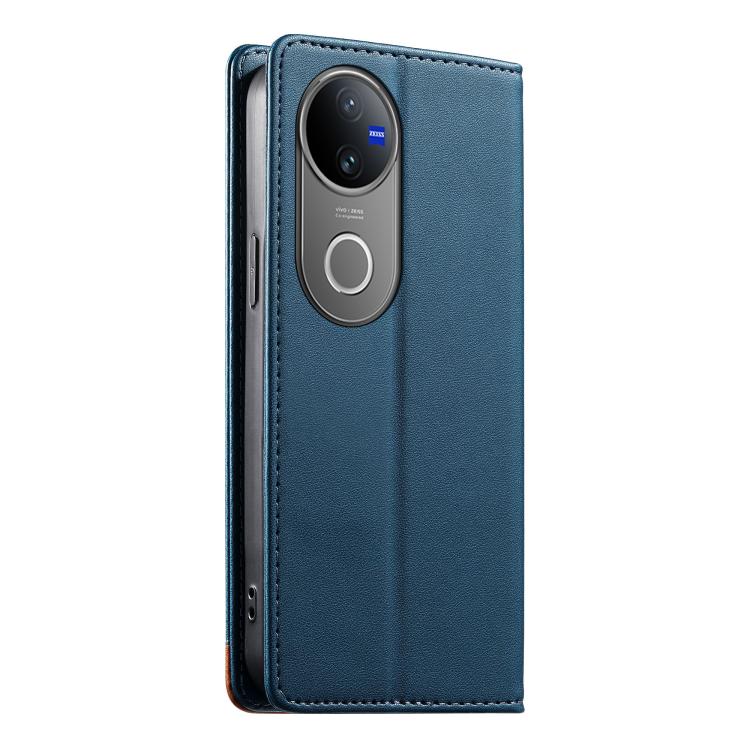 For vivo V50 Dierfeng Splicing Strong Magnetic RFID Vegan Leather Phone Case