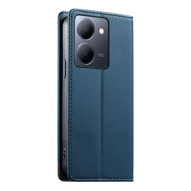 For vivo Y36 5G Dierfeng Splicing Strong Magnetic RFID Vegan Leather Phone Case