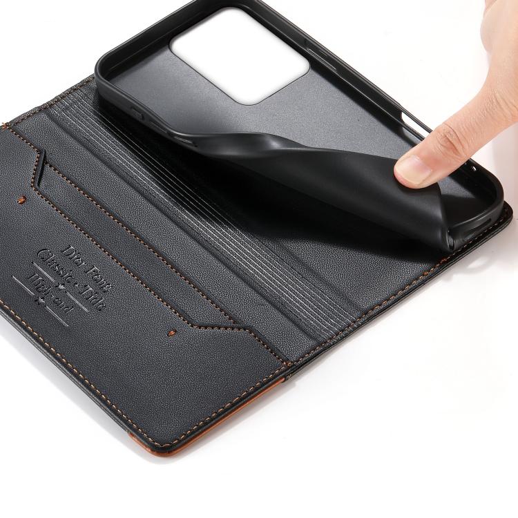 For vivo Y56 Dierfeng Splicing Strong Magnetic RFID Vegan Leather Phone Case