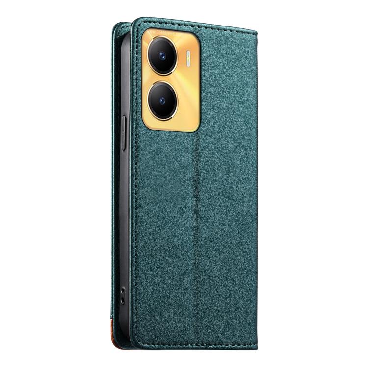 For vivo Y56 Dierfeng Splicing Strong Magnetic RFID Vegan Leather Phone Case