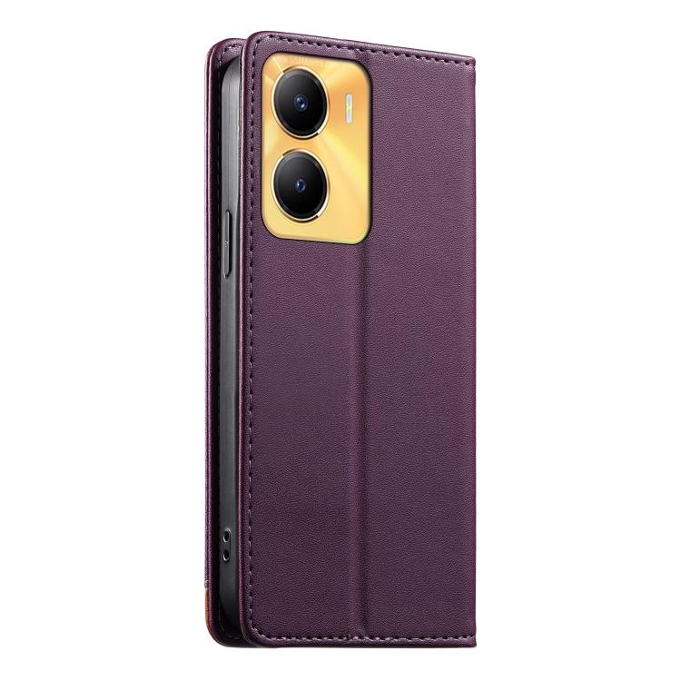 For vivo Y56 Dierfeng Splicing Strong Magnetic RFID Vegan Leather Phone Case