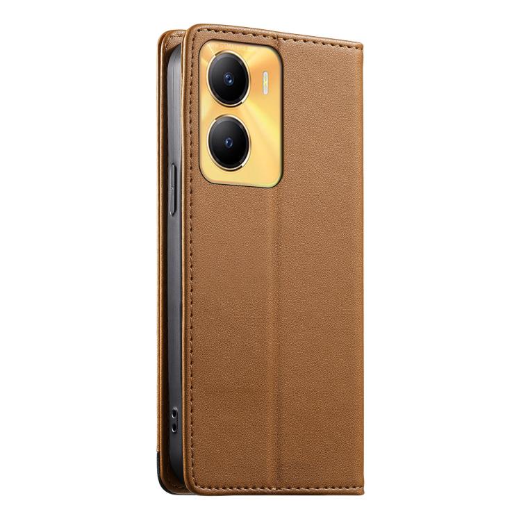 For vivo Y56 Dierfeng Splicing Strong Magnetic RFID Vegan Leather Phone Case