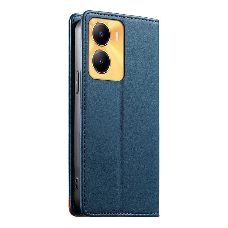 For vivo Y56 Dierfeng Splicing Strong Magnetic RFID Vegan Leather Phone Case