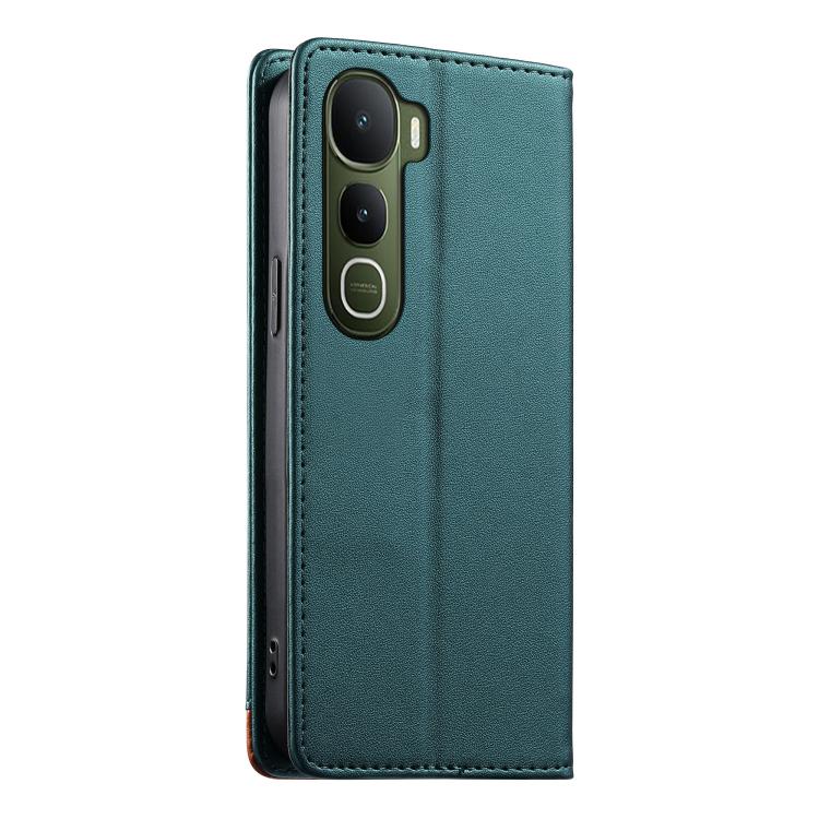 For vivo Y400 5G Dierfeng Splicing Strong Magnetic RFID Vegan Leather Phone Case