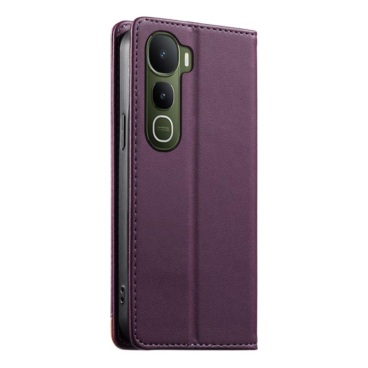 For vivo Y400 5G Dierfeng Splicing Strong Magnetic RFID Vegan Leather Phone Case