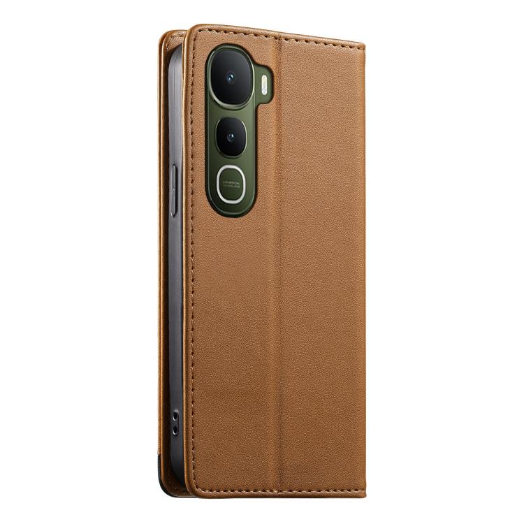 For vivo Y400 5G Dierfeng Splicing Strong Magnetic RFID Vegan Leather Phone Case