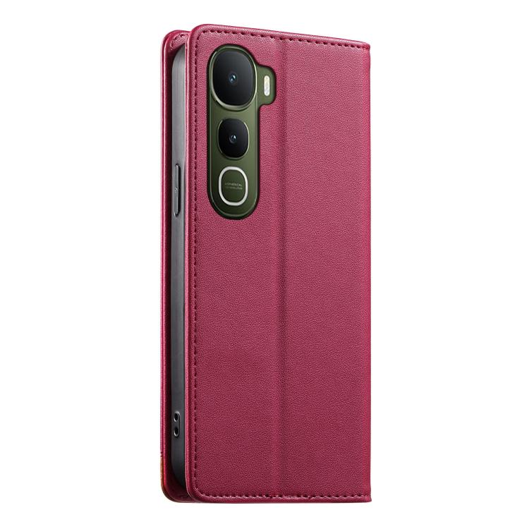 For vivo Y400 5G Dierfeng Splicing Strong Magnetic RFID Vegan Leather Phone Case