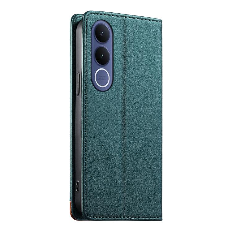 For vivo V70 FE 5G Dierfeng Splicing Strong Magnetic RFID Vegan Leather Phone Case