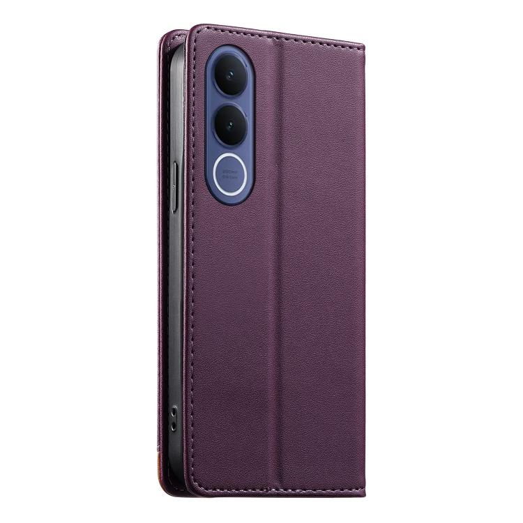 For vivo V70 FE 5G Dierfeng Splicing Strong Magnetic RFID Vegan Leather Phone Case