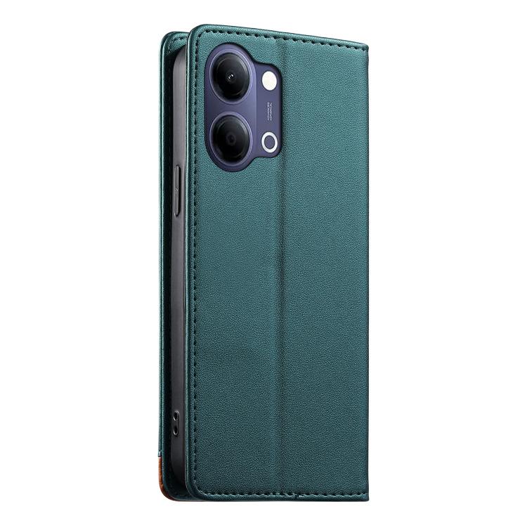 For vivo Y21 5G / Y05 4G Dierfeng Splicing Strong Magnetic RFID Vegan Leather Phone Case