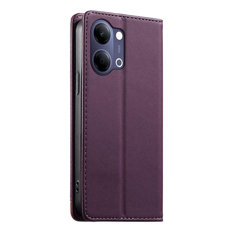 For vivo Y21 5G / Y05 4G Dierfeng Splicing Strong Magnetic RFID Vegan Leather Phone Case