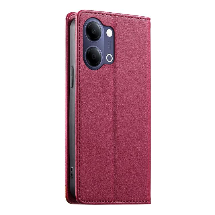 For vivo Y21 5G / Y05 4G Dierfeng Splicing Strong Magnetic RFID Vegan Leather Phone Case