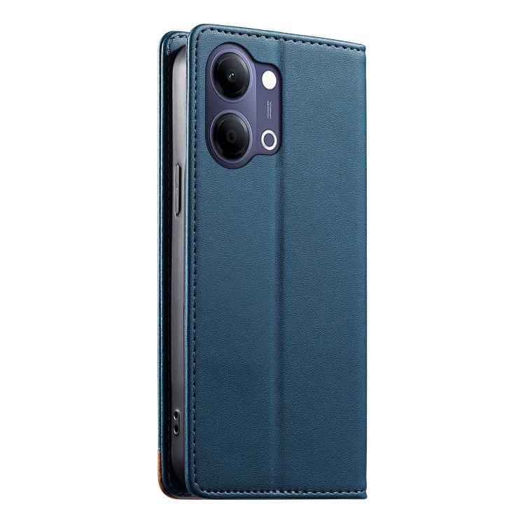 For vivo Y21 5G / Y05 4G Dierfeng Splicing Strong Magnetic RFID Vegan Leather Phone Case