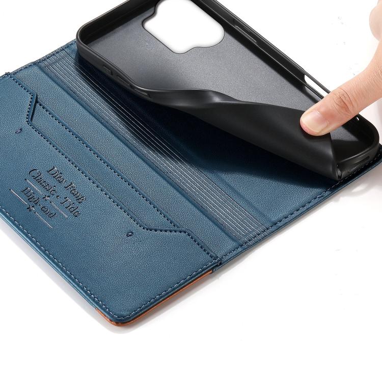 For vivo Y21 5G / Y05 4G Dierfeng Splicing Strong Magnetic RFID Vegan Leather Phone Case