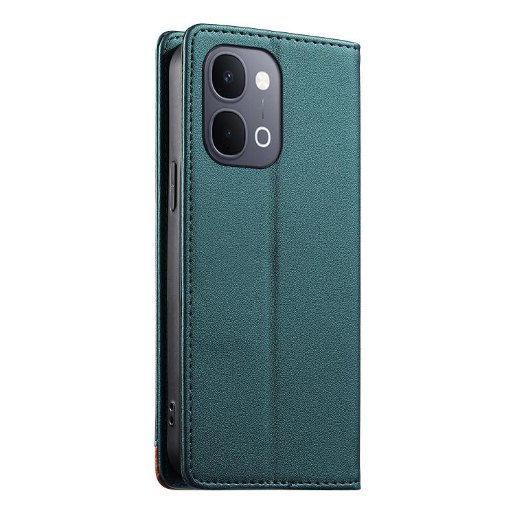 For vivo Y31d 4G Dierfeng Splicing Strong Magnetic RFID Vegan Leather Phone Case