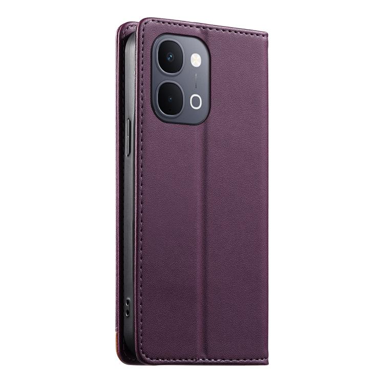 For vivo Y31d 4G Dierfeng Splicing Strong Magnetic RFID Vegan Leather Phone Case