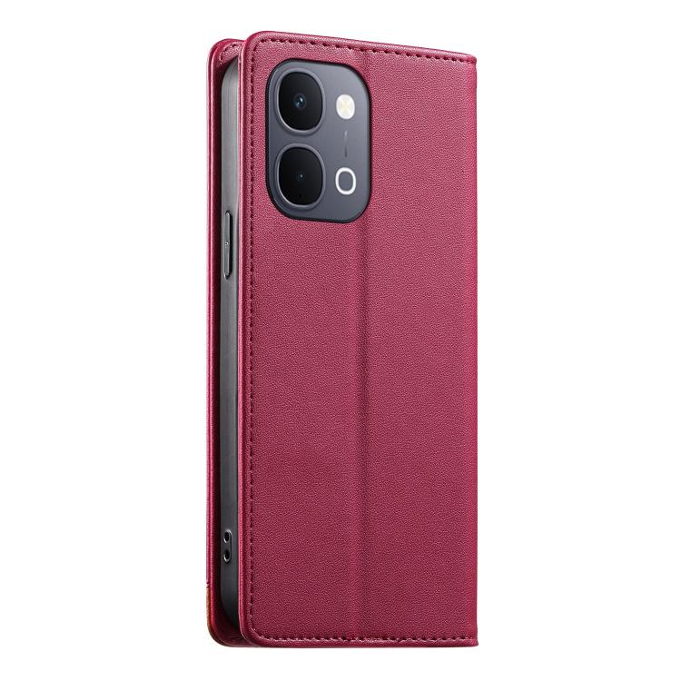 For vivo Y31d 4G Dierfeng Splicing Strong Magnetic RFID Vegan Leather Phone Case