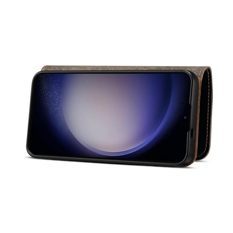 For Samsung Galaxy S26 5G Denior B01 Oil Wax Cowhide Magnetic Button Genuine Leather Case