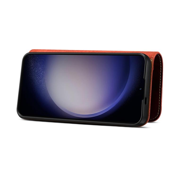 For Samsung Galaxy S26 Ultra 5G Denior B01 Oil Wax Cowhide Magnetic Button Genuine Leather Case
