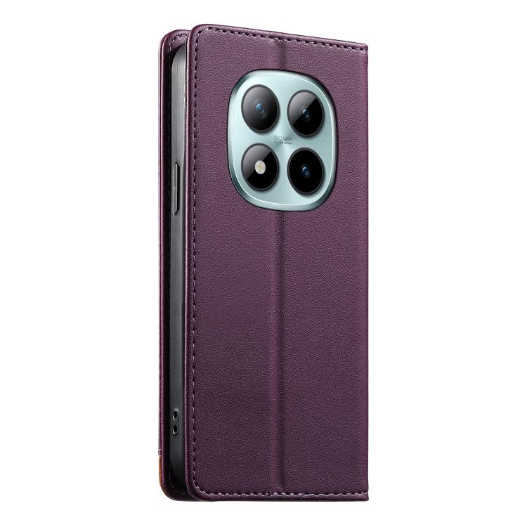For Redmi Note 15 Pro+ 5G Global 163.3mm Dierfeng Splicing Strong Magnetic RFID Vegan Leather Phone Case