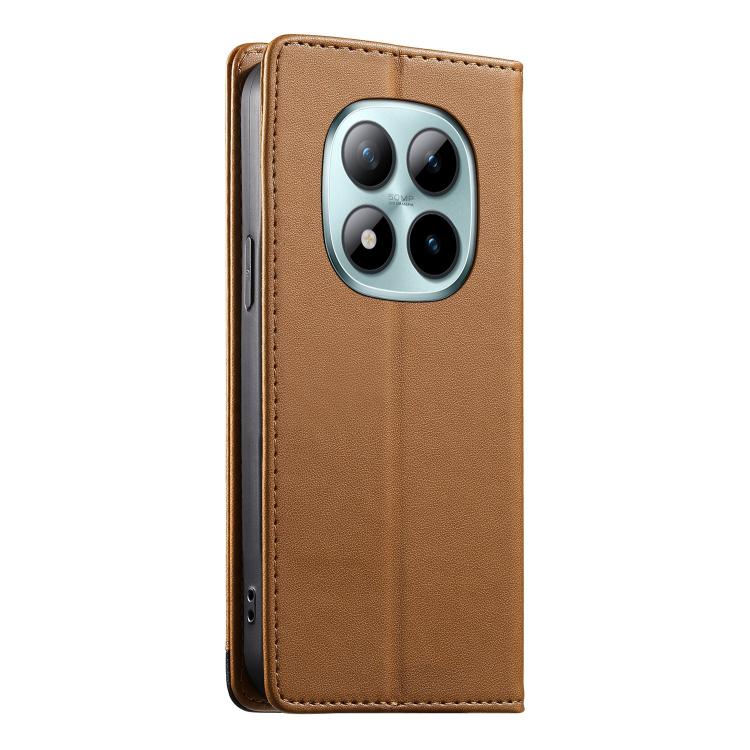 For Redmi Note 15 Pro+ 5G Global 163.3mm Dierfeng Splicing Strong Magnetic RFID Vegan Leather Phone Case