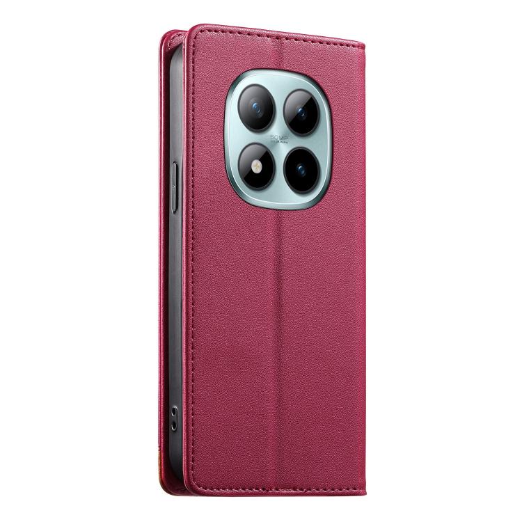 For Redmi Note 15 Pro+ 5G Global 163.3mm Dierfeng Splicing Strong Magnetic RFID Vegan Leather Phone Case