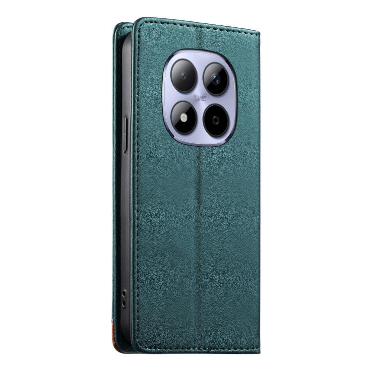 For Redmi Note 15 Pro 4G Global 163.2mm Dierfeng Splicing Strong Magnetic RFID Vegan Leather Phone Case
