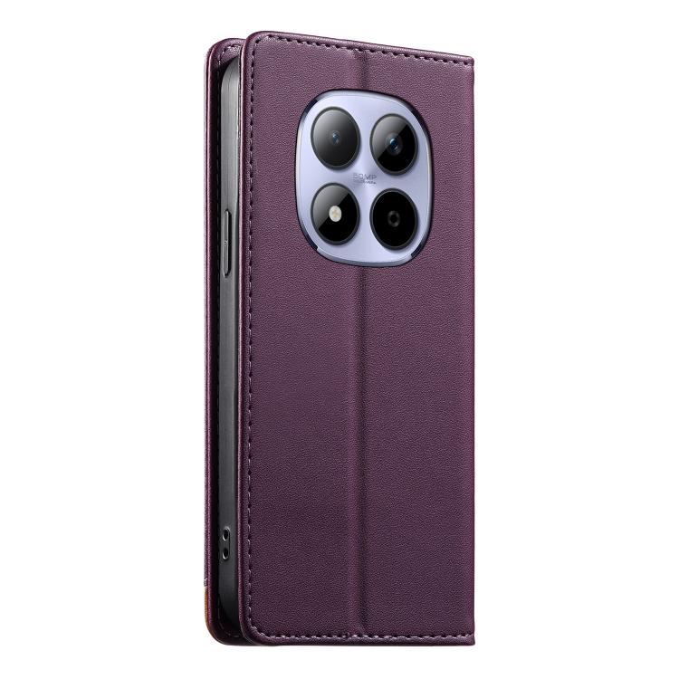 For Redmi Note 15 Pro 4G Global 163.2mm Dierfeng Splicing Strong Magnetic RFID Vegan Leather Phone Case
