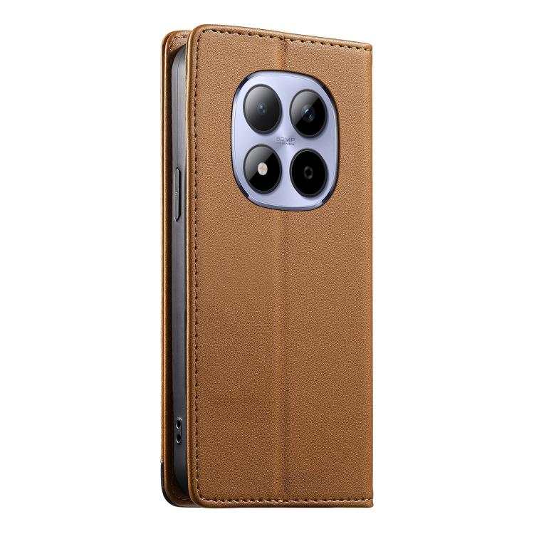 For Redmi Note 15 Pro 4G Global 163.2mm Dierfeng Splicing Strong Magnetic RFID Vegan Leather Phone Case