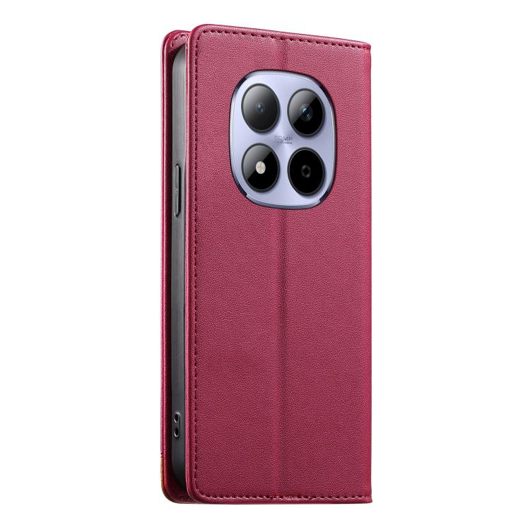 For Redmi Note 15 Pro 4G Global 163.2mm Dierfeng Splicing Strong Magnetic RFID Vegan Leather Phone Case