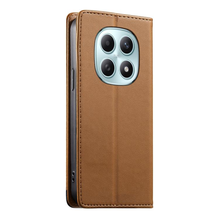 For Redmi Note 15 4G / 5G Global 164mm Dierfeng Splicing Strong Magnetic RFID Vegan Leather Phone Case