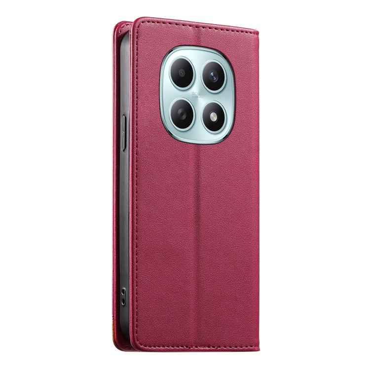 For Redmi Note 15 4G / 5G Global 164mm Dierfeng Splicing Strong Magnetic RFID Vegan Leather Phone Case