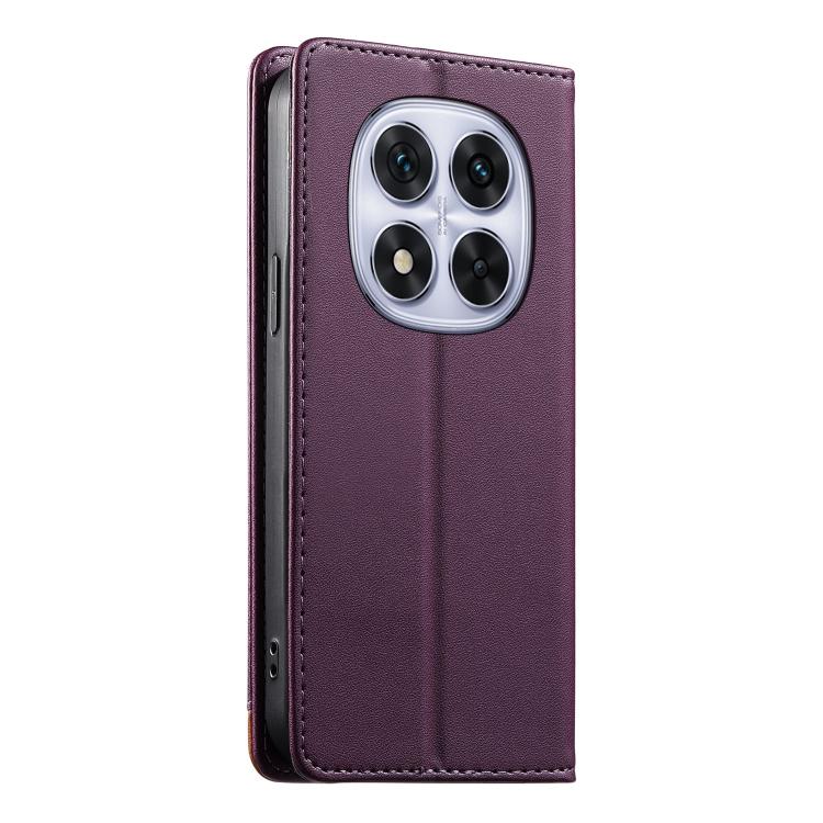 For Redmi Note 14 Pro 5G / Note 14 Pro+ 5G Dierfeng Splicing Strong Magnetic RFID Vegan Leather Phone Case