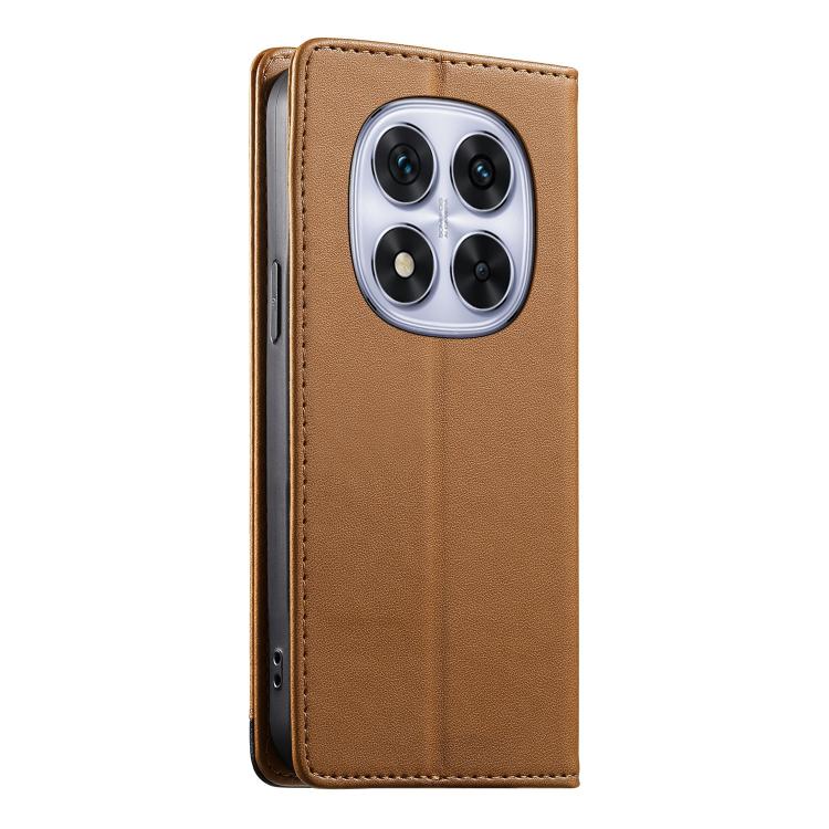 For Redmi Note 14 Pro 5G / Note 14 Pro+ 5G Dierfeng Splicing Strong Magnetic RFID Vegan Leather Phone Case