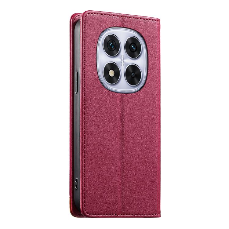 For Redmi Note 14 Pro 5G / Note 14 Pro+ 5G Dierfeng Splicing Strong Magnetic RFID Vegan Leather Phone Case