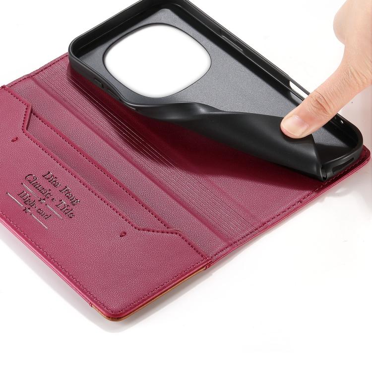 For Redmi Note 14 Pro 5G / Note 14 Pro+ 5G Dierfeng Splicing Strong Magnetic RFID Vegan Leather Phone Case