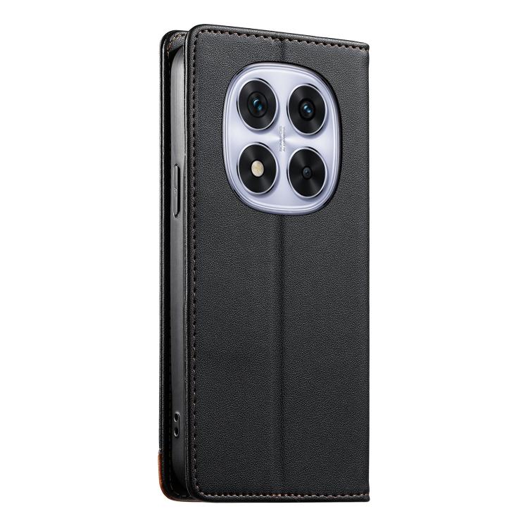 For Redmi Note 14 Pro 4G Dierfeng Splicing Strong Magnetic RFID Vegan Leather Phone Case