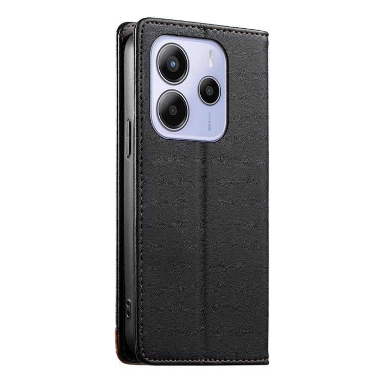 For Redmi Note 14 4G 164.84mm Dierfeng Splicing Strong Magnetic RFID Vegan Leather Phone Case