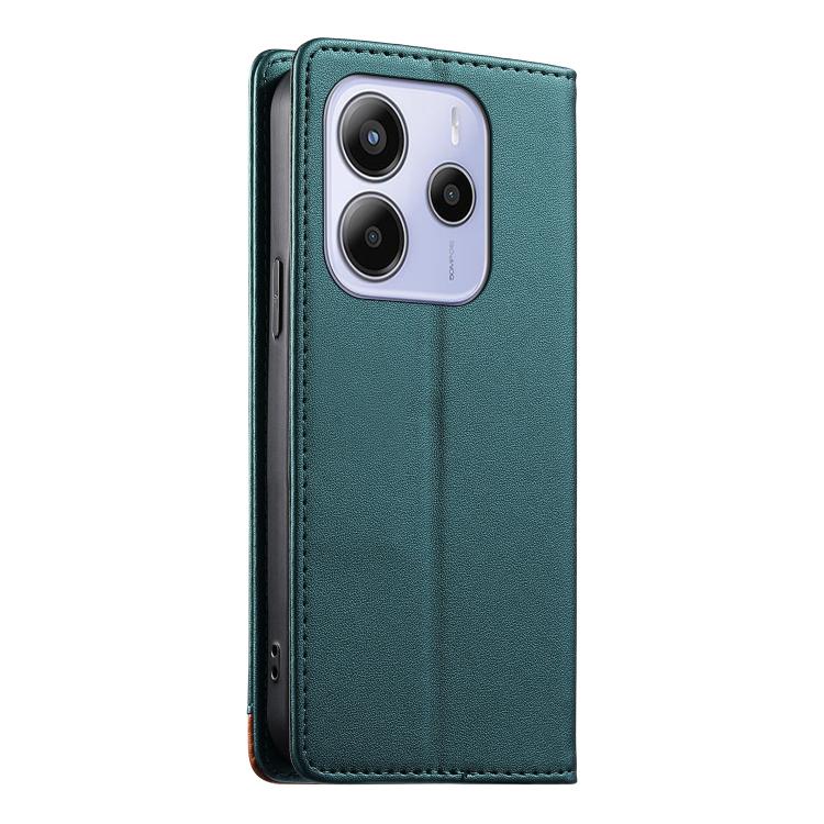 For Redmi Note 14 4G 164.84mm Dierfeng Splicing Strong Magnetic RFID Vegan Leather Phone Case