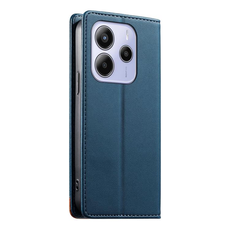 For Redmi Note 14 4G 164.84mm Dierfeng Splicing Strong Magnetic RFID Vegan Leather Phone Case