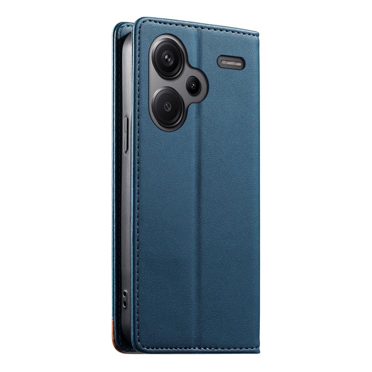 For Redmi Note 13 Pro+ Dierfeng Splicing Strong Magnetic RFID Vegan Leather Phone Case