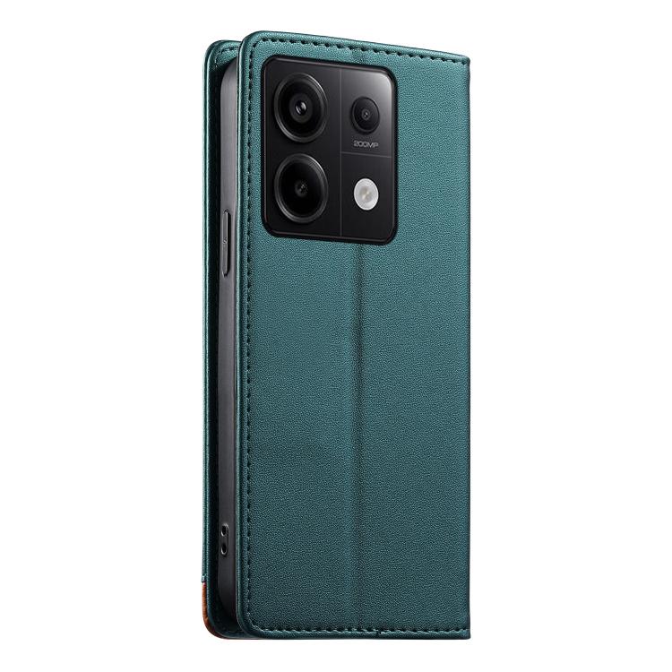 For Redmi Note 13 Pro 5G / Poco X6 Dierfeng Splicing Strong Magnetic RFID Vegan Leather Phone Case