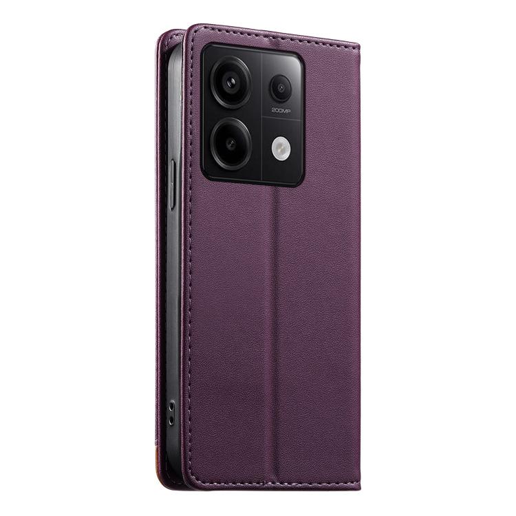 For Redmi Note 13 Pro 5G / Poco X6 Dierfeng Splicing Strong Magnetic RFID Vegan Leather Phone Case