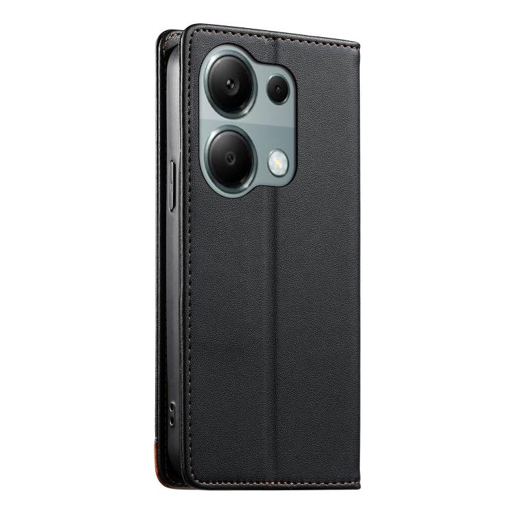 For Redmi Note 13 Pro 4G / Poco M6 Pro 4G Dierfeng Splicing Strong Magnetic RFID Vegan Leather Phone Case