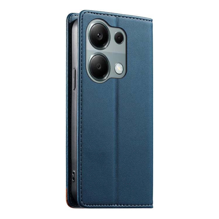 For Redmi Note 13 Pro 4G / Poco M6 Pro 4G Dierfeng Splicing Strong Magnetic RFID Vegan Leather Phone Case