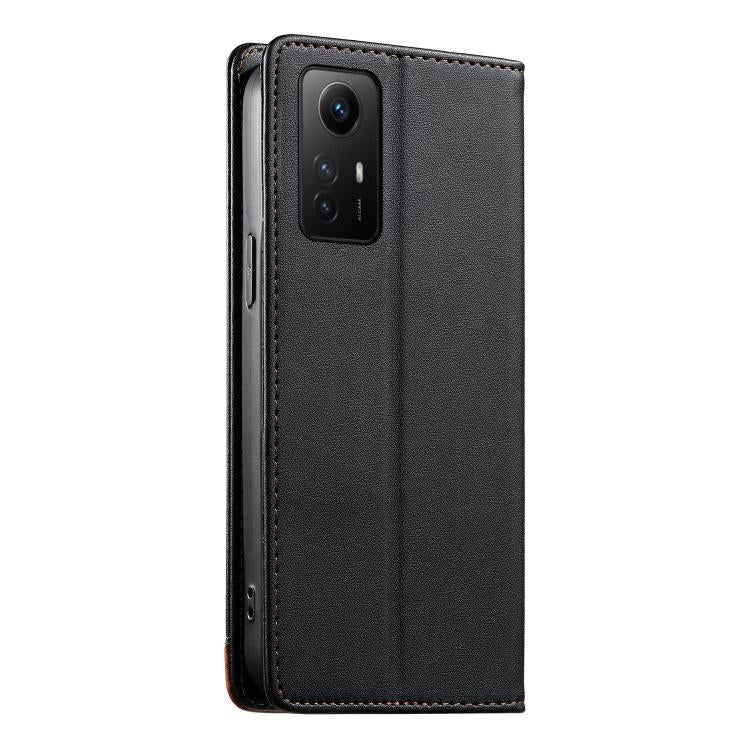 For Redmi Note 12S / Note 11S 4G Dierfeng Splicing Strong Magnetic RFID Vegan Leather Phone Case