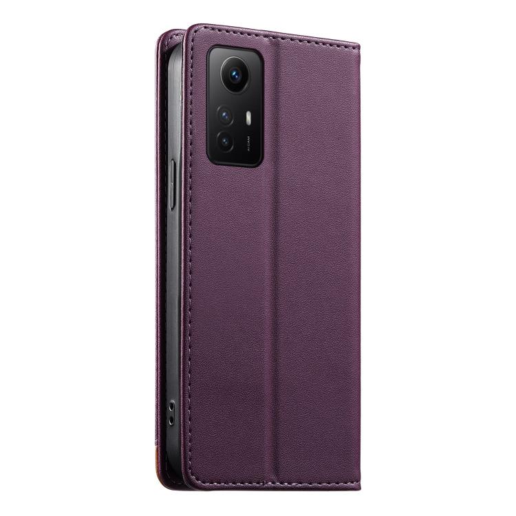 For Redmi Note 12S / Note 11S 4G Dierfeng Splicing Strong Magnetic RFID Vegan Leather Phone Case