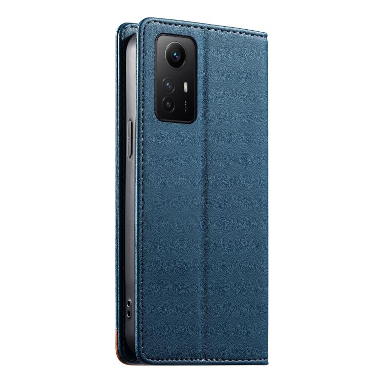 For Redmi Note 12S / Note 11S 4G Dierfeng Splicing Strong Magnetic RFID Vegan Leather Phone Case